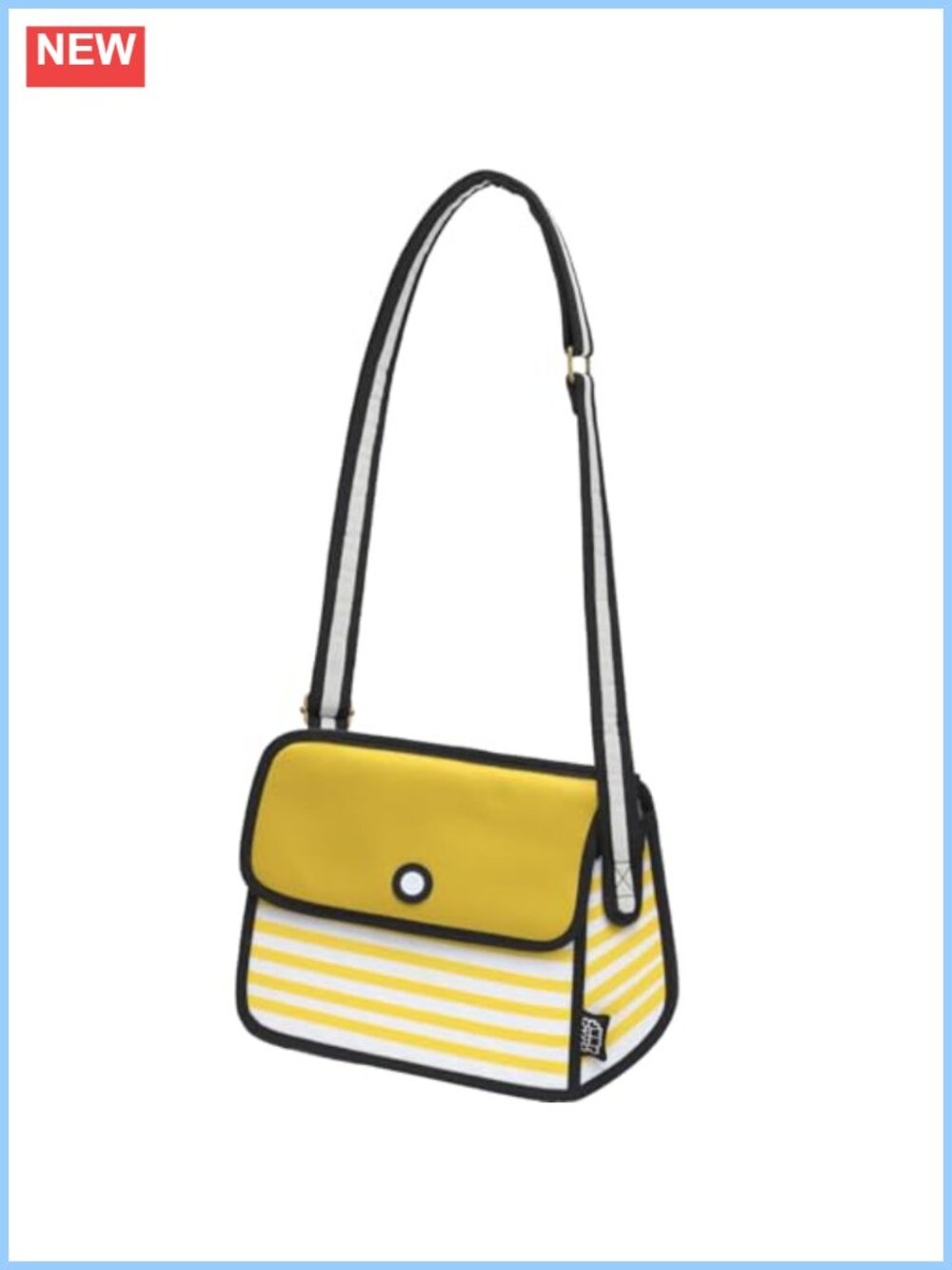 2D Cartoon Crossbody Bag Polyester Striped Messenger Purse Comic Pop Art